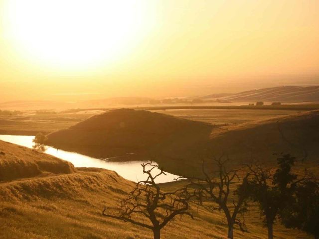 Sunset over Tejon Ranch pond